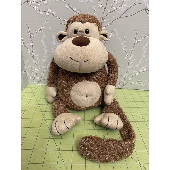 Jellycat Tumtum Tum Tum Monkey Brown Tan Suede Tummy Chimpanzee Ape Long Tail - Picture 2 of 11